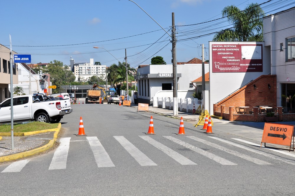 Obras no Centro de Rio Negro seguem em desenvolvimento