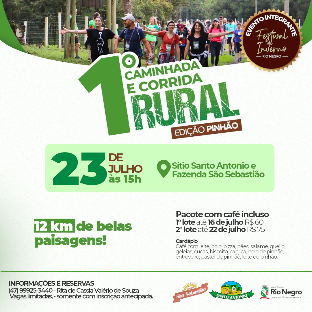 1ª Caminhada e Corrida Rural - Edição Pinhão