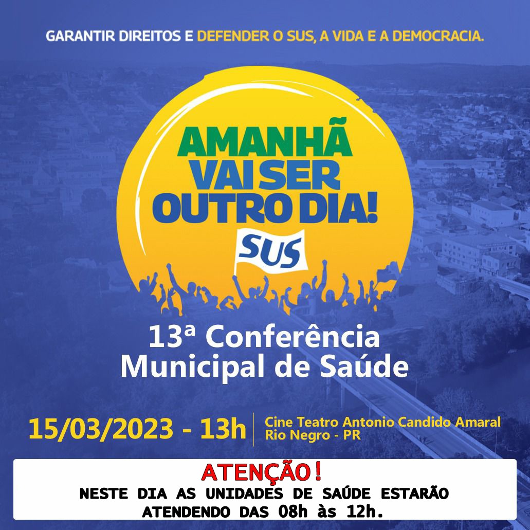 Rio Negro realizará Conferência Municipal de Saúde nesta quarta